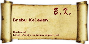 Brebu Kelemen névjegykártya